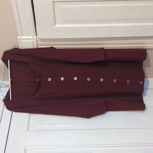 Business casual maroon midi dress
